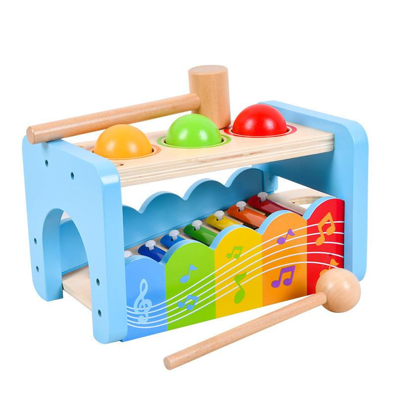 Nonelectric Rolling Wooden Ball Music Toy For Kids Early Learning Entertainment
