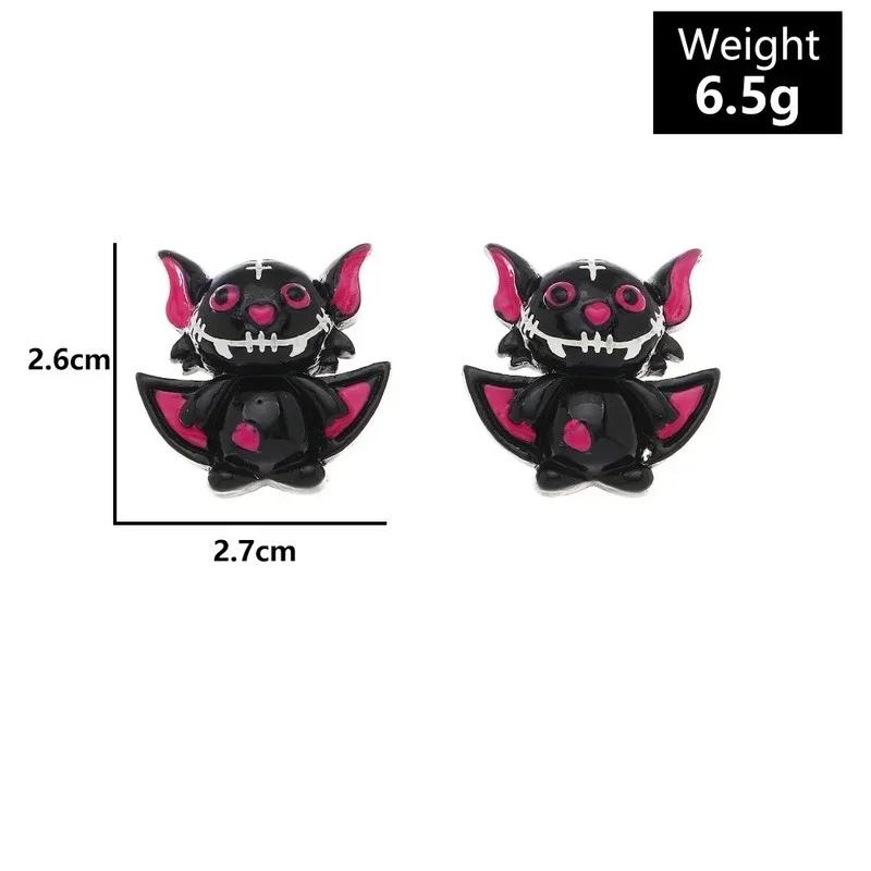 Funny Halloween Earrings Simulation Plastic Face Pumpkin Ghost Death Halloween Earrings.