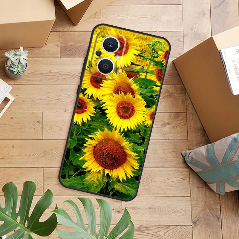 Sunflower Floral Phone Case For OPPO Reno 14 12 11 13 F 10 Pro 8T 7 8 Lite OPPO Find X8 X6 X5 X9 Pro Cover
