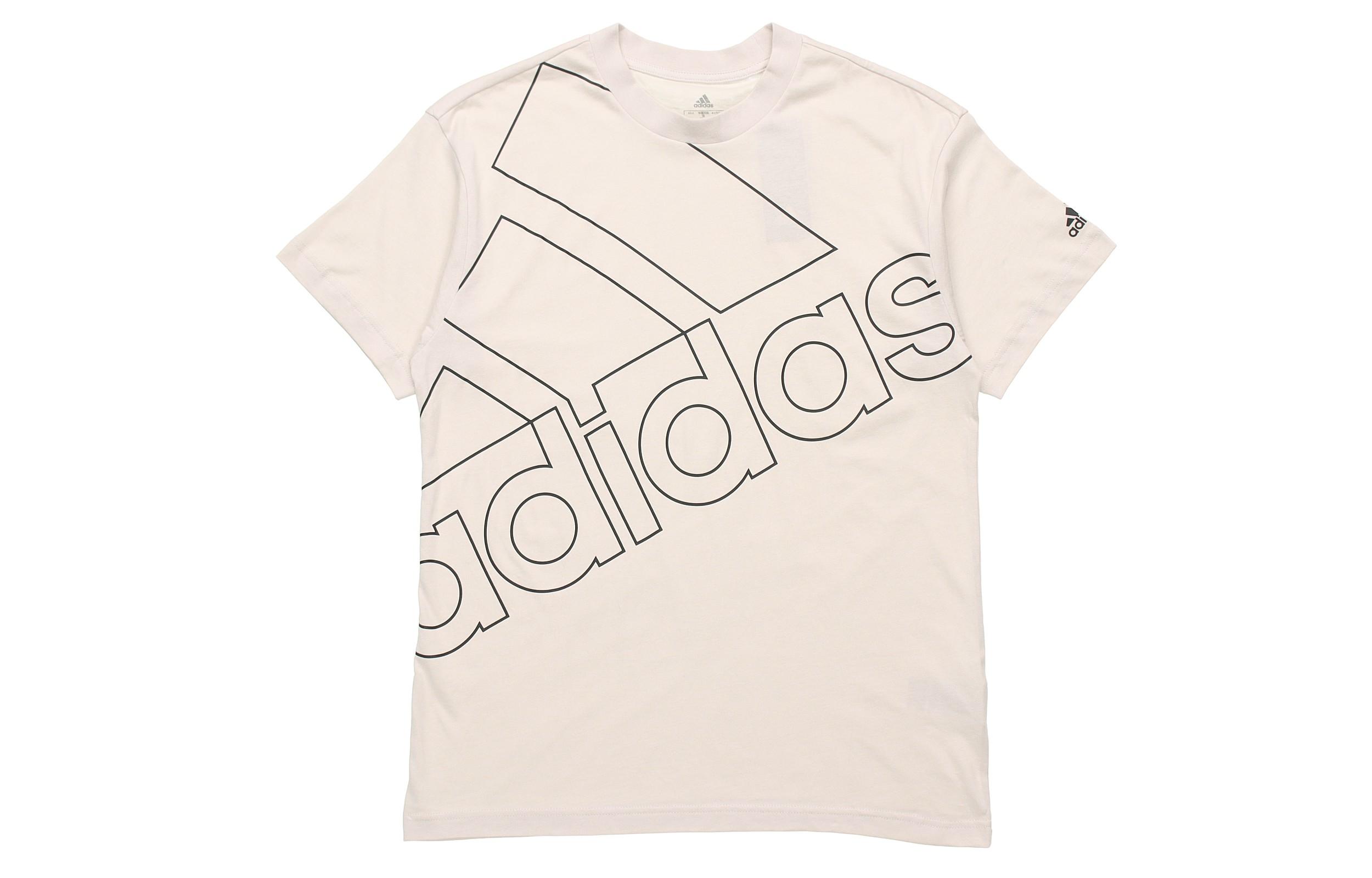 Adidas T Shirts Men s Ecru Crew Neck Moderate Straight Fit GK9423 XL