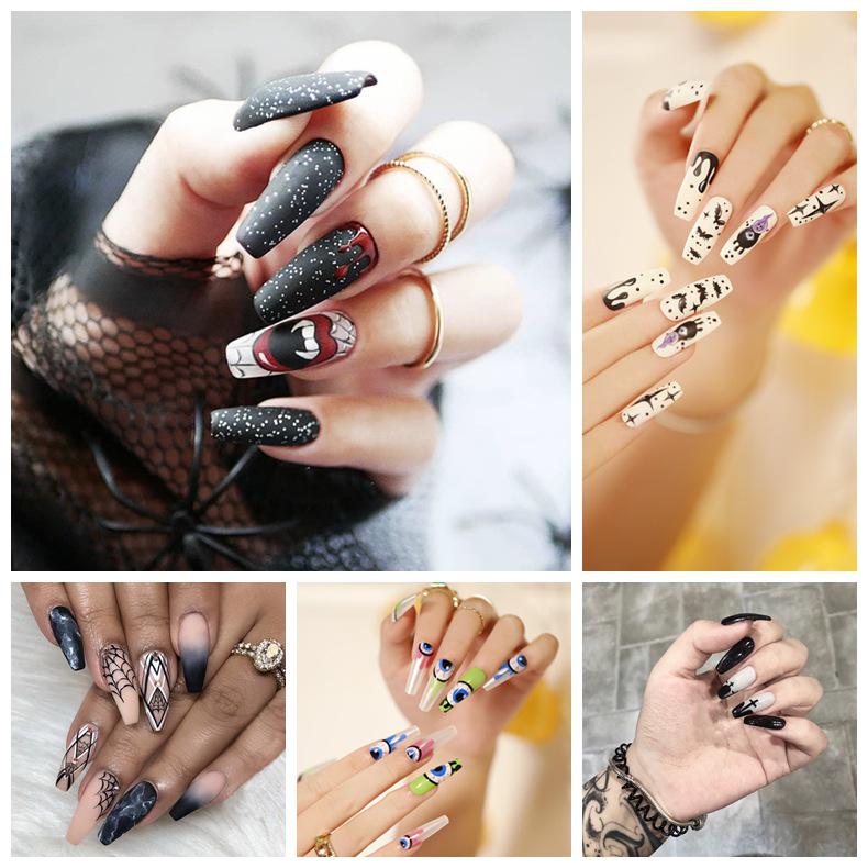 Halloween Long-Wear Press-On Nail Art