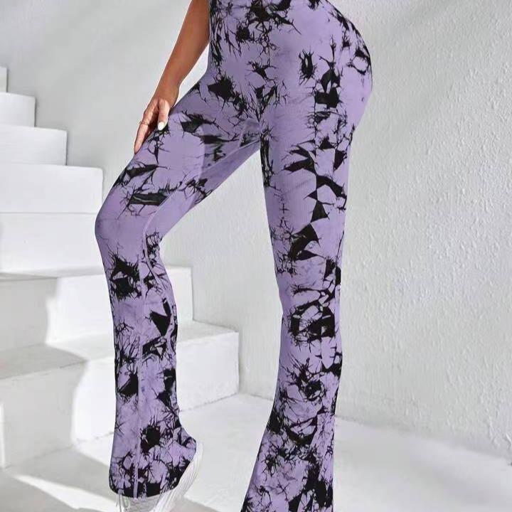 Women's Tie-Dye High Waist Wide-Leg Yoga Pants