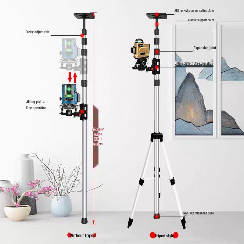 Telescopic Pole Support Bracket with Infrared Water Level and Universal Tripod Accessories