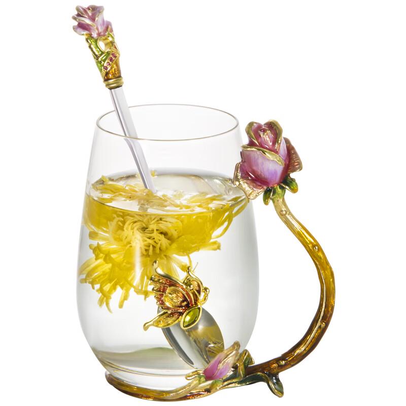 

RRO Rose Pact Butterfly Glass Cup with Spoon
