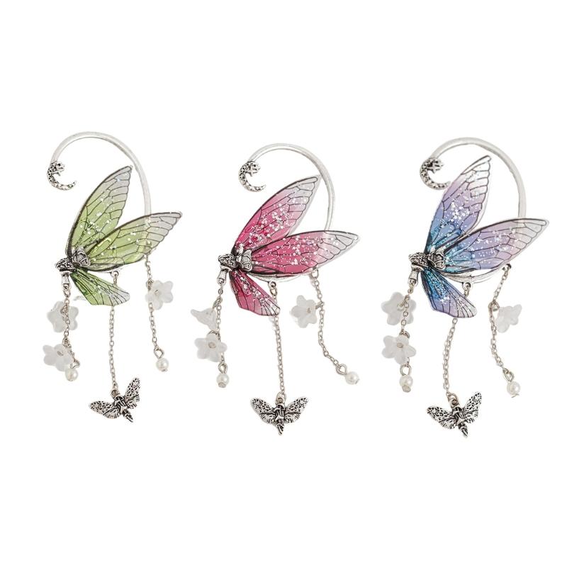 Elegant Butterfly Dangle Earrings for Women Unique Alloy Resin Pearls Fashion Jewelry for Daily and Travel