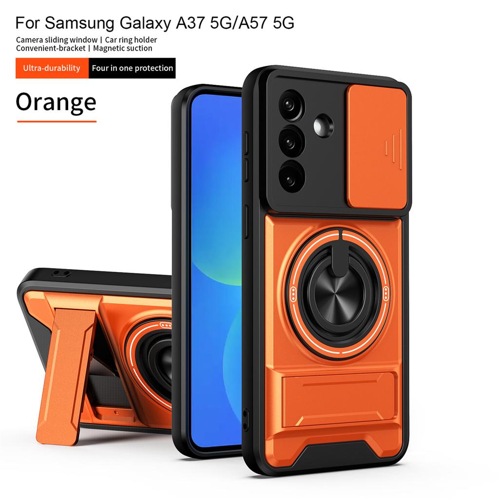 Phone Case for Samsung Galaxy A37 A57 A17 A07 A56 A36 A26 A16 A06 A05 A05S A55 A35 A15 Magnetic Holder Lens Protection Cover