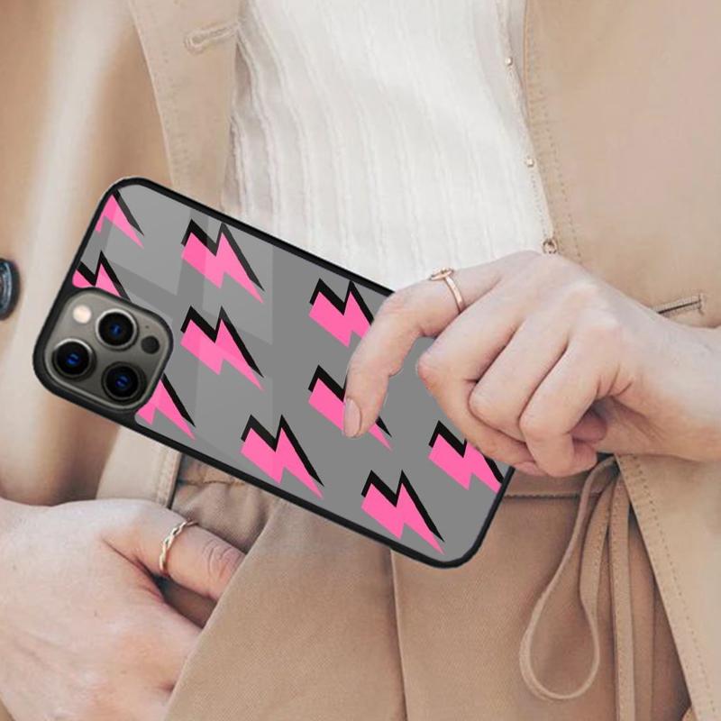 Pink Lightning Bolt Bumper Magnetic Phone Case For APPLE iPhone 17 Air 16 14 13 12 Pro Max 15 Plus Wireless Charge MagSafe Cover