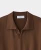 Jeilium Cotton Summer Essential Cable Polo Neck Dark Brown (Dry Touch)