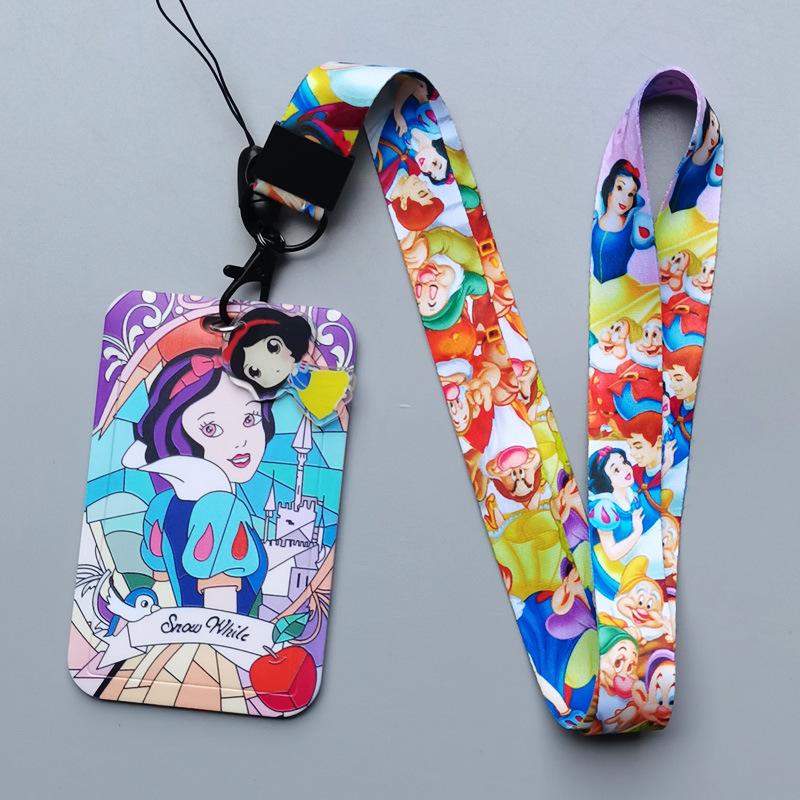 Cartoon Princess Long Rope, ID Cover, Student Card, Subway Bus Card, Work Permit Cover, Access Control Card, Anti-lost Card Cover, Pendant.