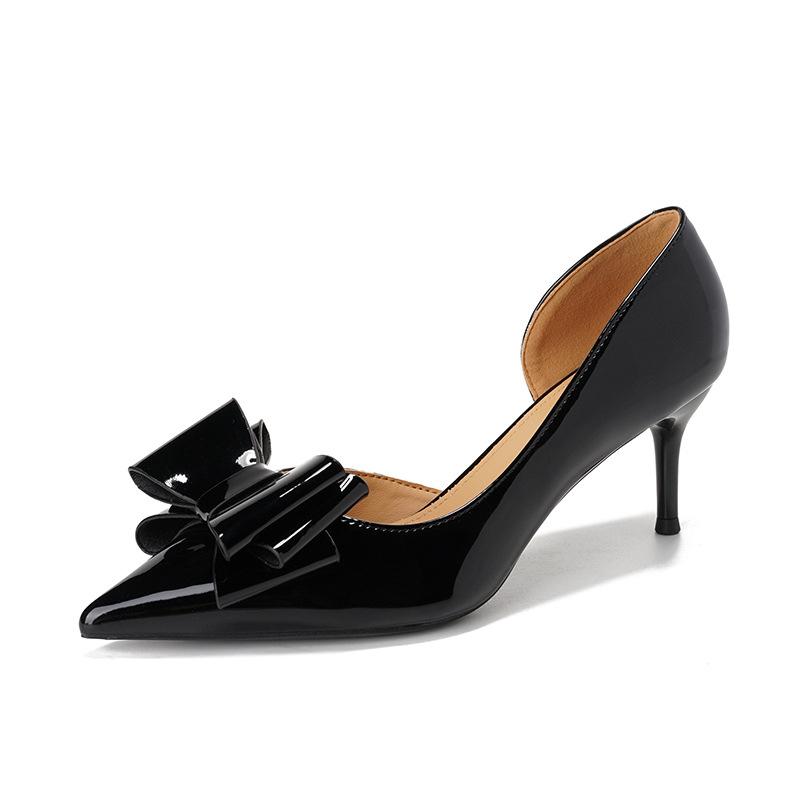 

Женские туфли свадебное платье сексуальные остроносые одинарные туфли на тонком каблуке средний каблук одинарные туфли бант остроносые белые свадебные туфли 40