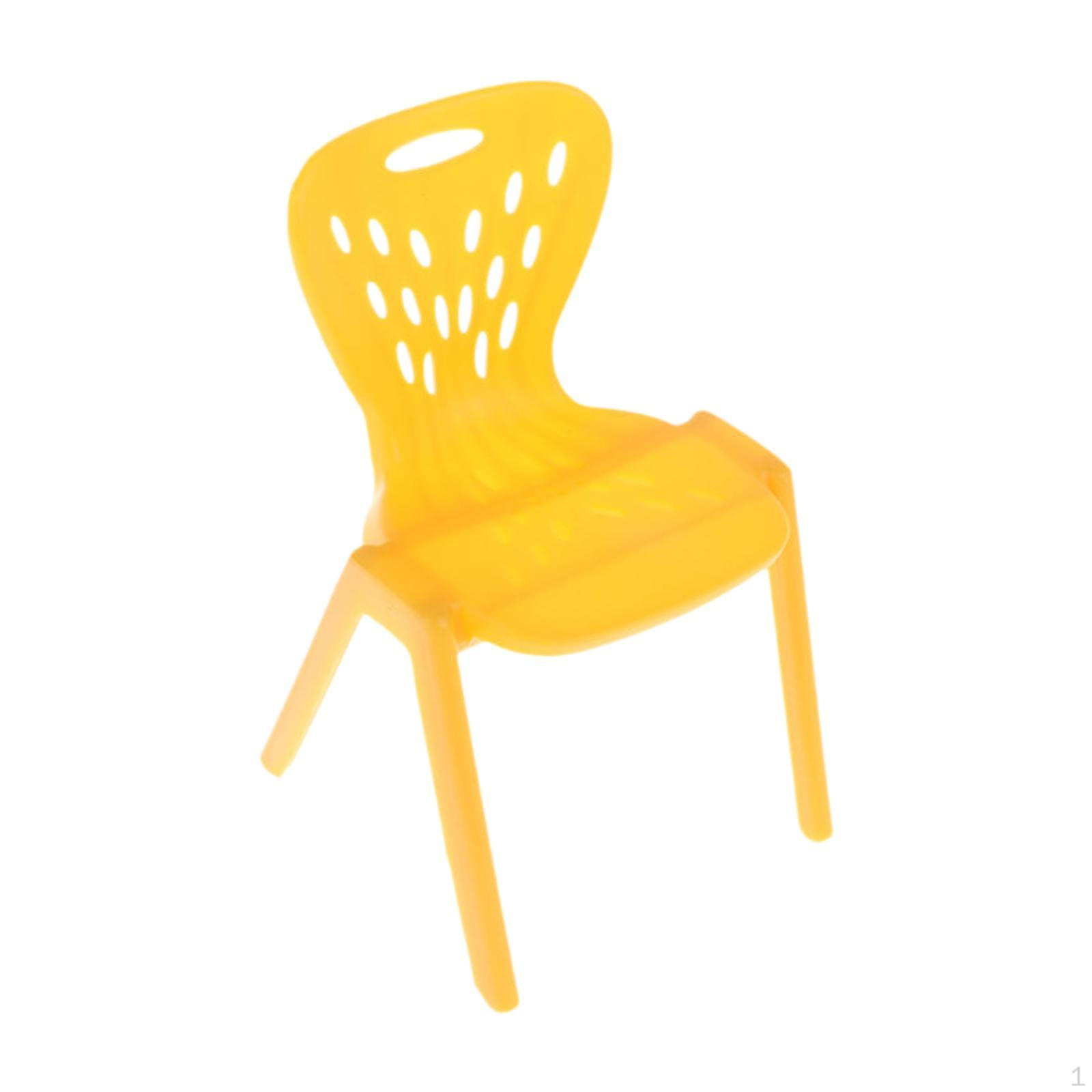 

1/10 Миниатюрный стул для кукольного домика, аксессуары для декораций, принадлежности для моделирования, реквизит для фотосъемки жёлтый