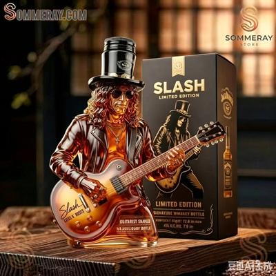 Glass Guitarist Liquor Bottle 350ML Transparent Collectible Empty Bottle