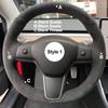 DIY Hand Sewing Car Steering Wheel Cover Suede For Tesla Model 3 2017 2018