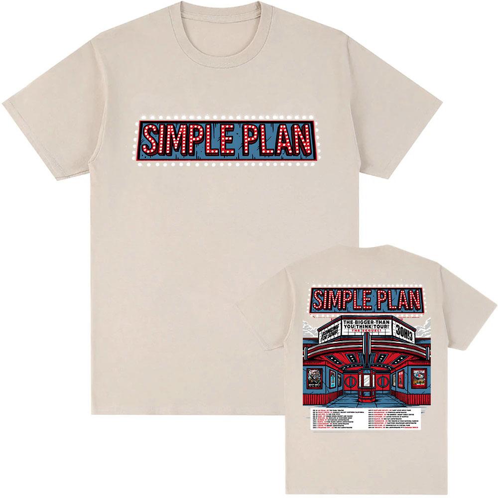 Bigger Than You Think! Tour – The Sequel! T-shirt Simple Plan Band Design Print Tshirts Summer 100%Cotton Short Sleeve Tees Unisex band t shirts