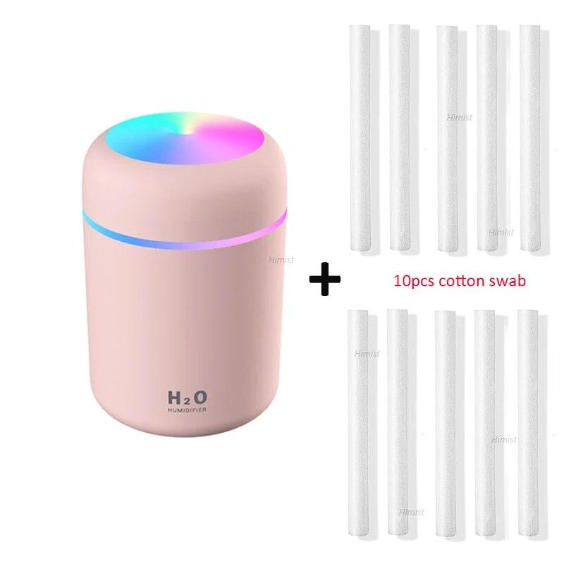 Portable 300ml Electric Air Humidifier Aroma Oil Diffuser Usb Cool Mist Sprayer With Colorful Night Light For Home Car