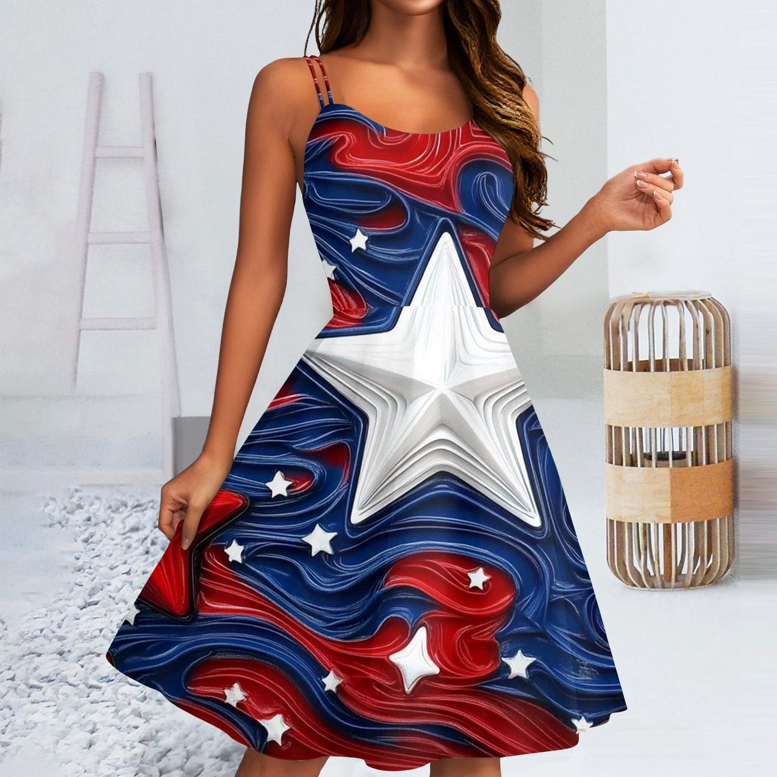 

Женское сексуальное платье с открытыми плечами в стиле панк-винтаж с принтом «День независимости» XL киноварь