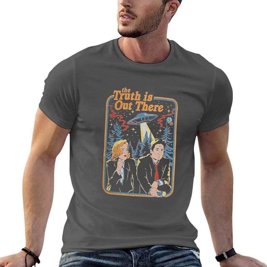 The truth is out there  X Files funny TShirt black cotton tshirt plain for man package t shirts for man graphic tees TShirt