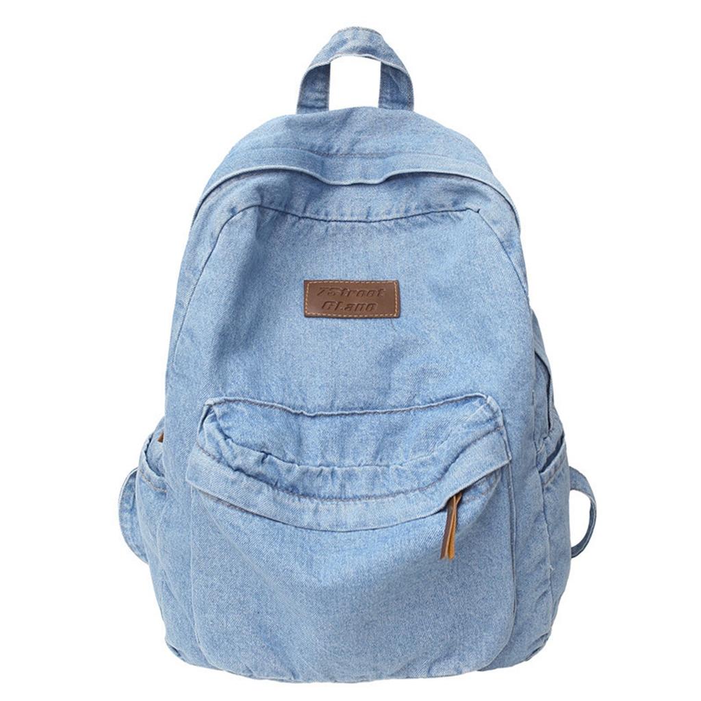 Denim Backpack For Girls,Women Classic Retro Bookbags School Bag Travel Jeans Backpack For College