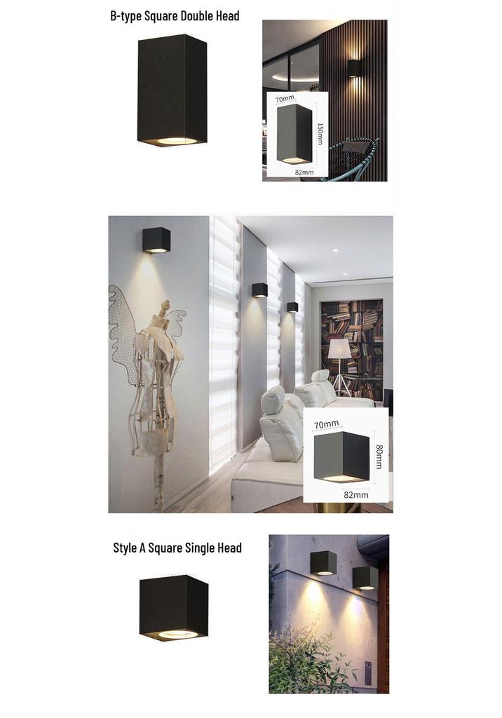 LED Waterproof Exterior Wall Light for Villa Courtyard - Creative Double-Headed Balcony and Door Pillar Spotlight