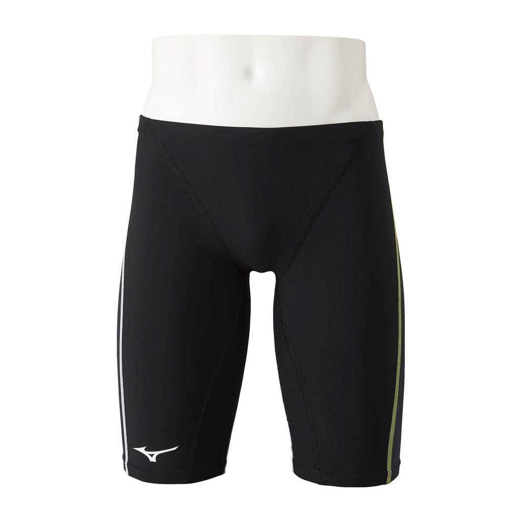 MIZUNO FX SONIC Prism Half Tights Size 90 x for Competitive Swimming and Size 140 Boys' N2MB1430, (Black Charcoal), Racing,