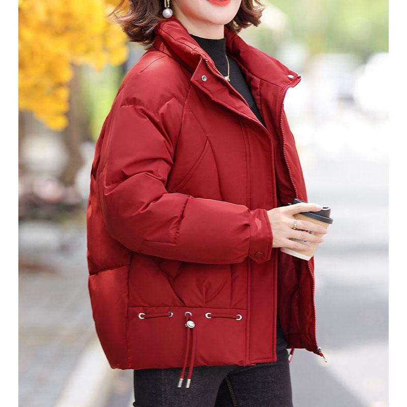 Down Cotton Woman Clothes Popular Winter Parkas Large Size Harajuku Stand Collar Hooded Keep Warm Zipper Office Lady Down Jacket