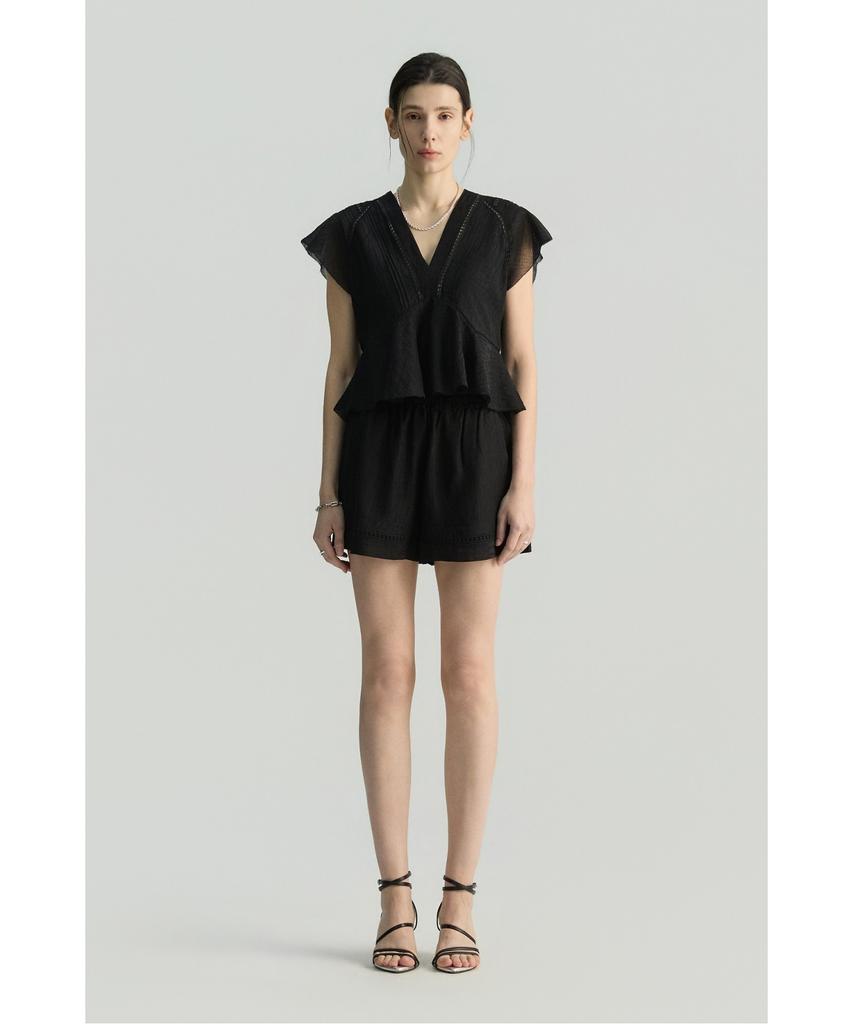 IROWOMEN Daviniaspe Lace Panel Banding Shorts Iopom26107Bkx