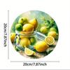 Round Lemon Vase Metal Sign Rust Proof Kitchen Wall Art Decor