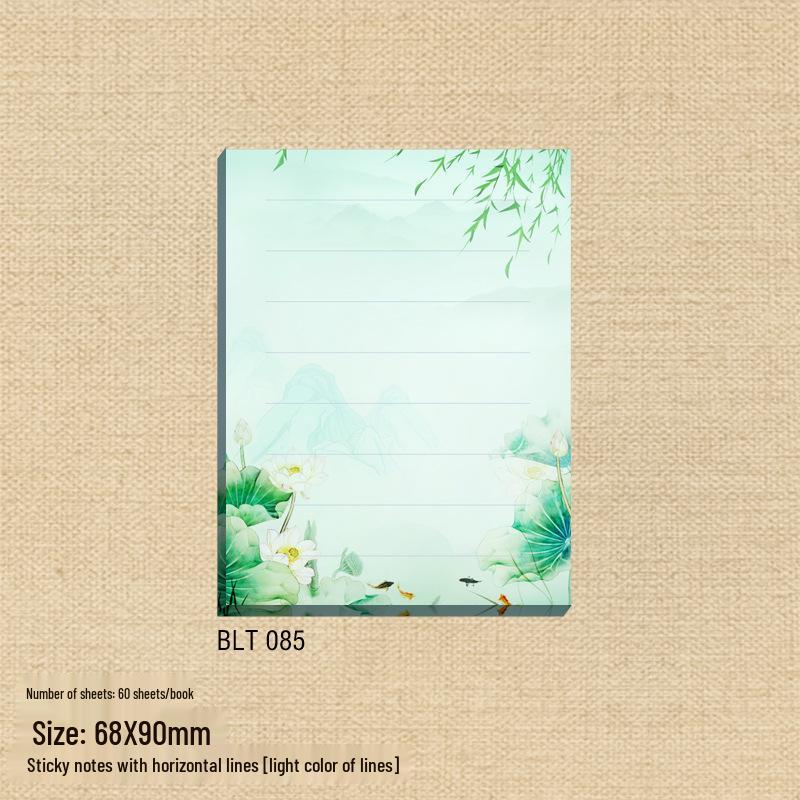 Ancient Style Sticky Notes: Cartoon Memo Pad - Cute, Tearable, Small Notebook with Reusable Stickies