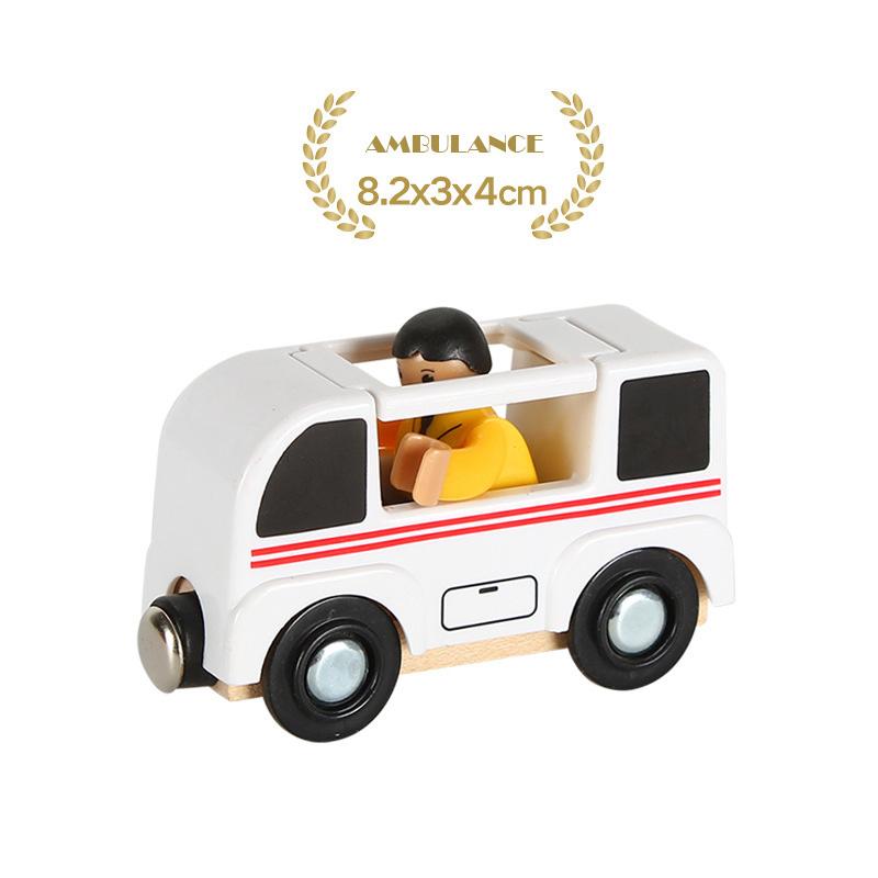 1PC Wooden Magnetic Train Car Locomotive Toy Wood Railway Car Truck Accessories Fit Biro Wooden Tracks Toys for Children Gifts