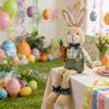 Sturdy Long Leg Sitting Easter Rabbit Plush Desktop Decoration Creative Party Display Ornament for Safe Use