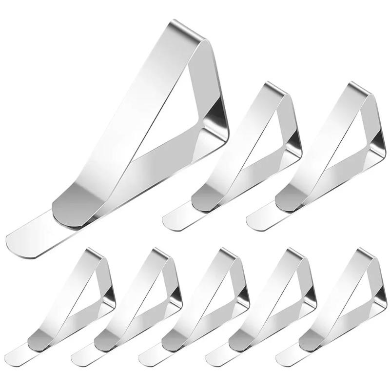 12Pcs Tablecloth Clips-Picnic Table Cloth Clips-Stainless Steel Table Cloth Cover Clamps-Table Clips for Weddings Party