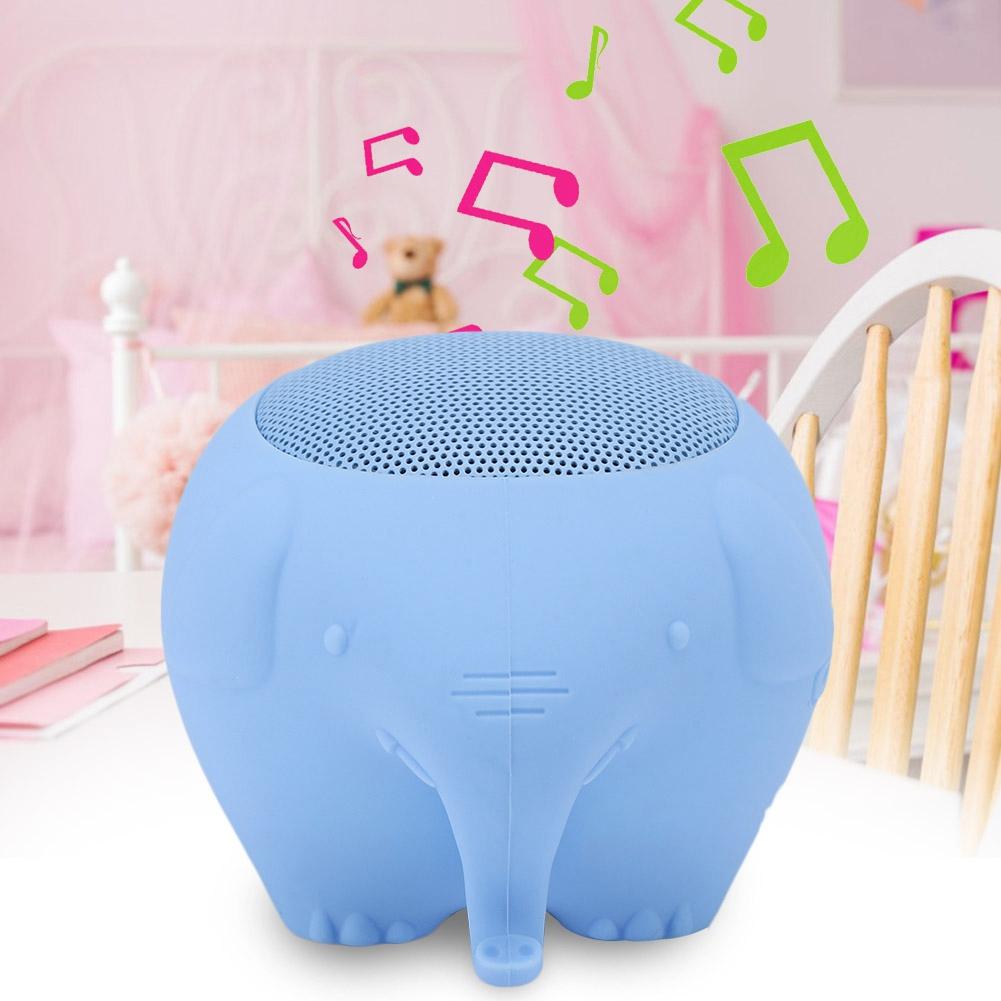 Cute Pet Elephant Shaped Portable Wireless Bluetooth 5.0 Speaker 400mAh Stereo with MIC (Blue)
