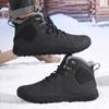 TUINANLE Winter Barefoot Boots Men Winter Sneakers Ankle Snow Shoes Plush Hiking Boots Warm Sporting Shoes Big Size 48Black