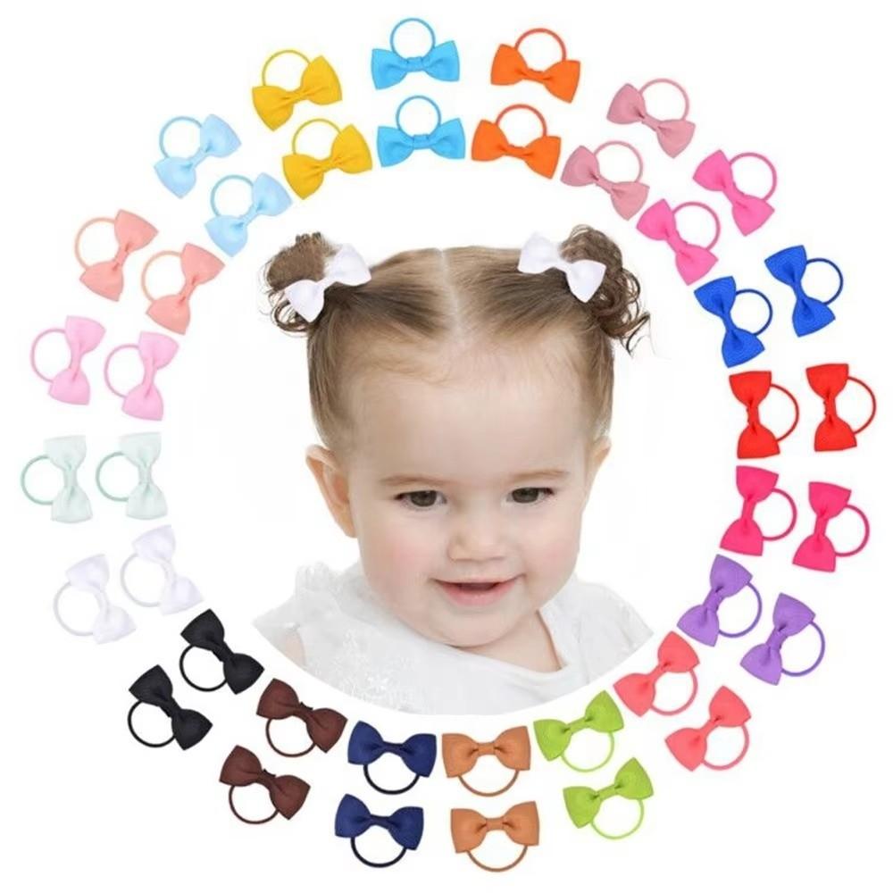 New 2 Inch Bow Hair Ribbon High Elasticity Rubber Band Elastic Hair Rubber Bands Styling Decoration Hair Gum for Baby Girls