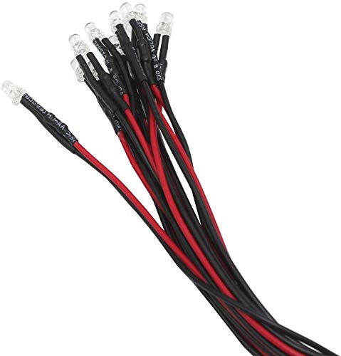 GTIWUNG 60 szt. Diod LED 5 mm wstępnie okablowanych o wysokiej jasności, typu pociskowego, na 12V, dostępne 6 kolorów - biały, ciepły biały, czerwony, niebieski, zielony, żółty + 60 szt. dedyk.