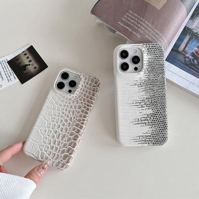 Crocodile Pattern Gradient Is Suitable for Apple 16promax Phone Case, Anti-drop IPhone15, Anti-drop 14 Luxury 13 Leather Case