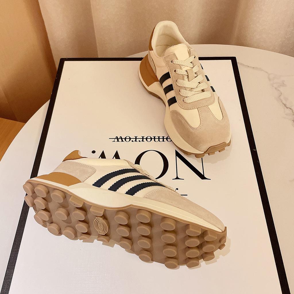 Red Retro Waffle Forrest Gump Shoes Women's  Spring New Casual All-match Heightening Sports Daddy Shoes