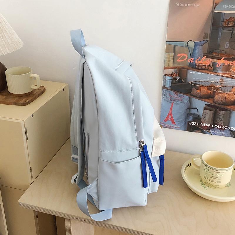 Middle School Student Contrast Color Schoolbag Women's Computer Backpack Lightweight Backpack