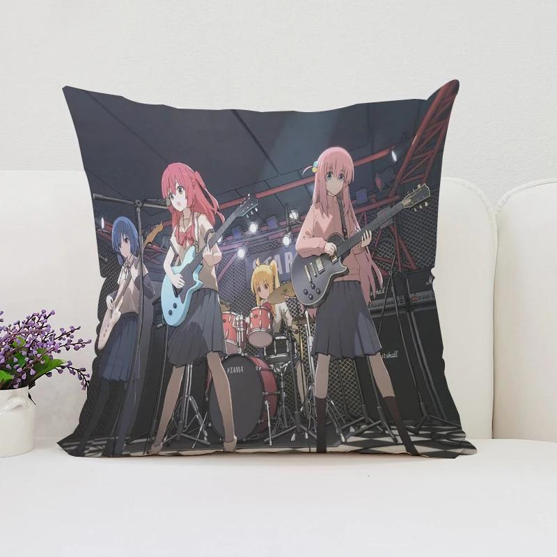 40x40cm B-Bocchi the Rock  Reversible Printed Pillow Covers Sofa Cushion Covers Chair Lumbar Cushion Bed Sleeping Pillow