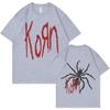 Rock Band Korn Print T Shirts Spider Graphic Tshirt Men Vintage Oversized T-shirt Unisex Alternative Nu Metal Music Short Sleeve
