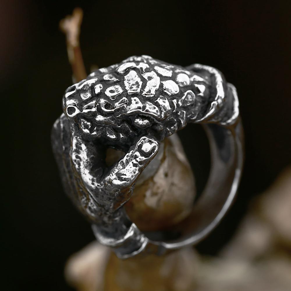 Gothic Vintage Stainless Steel Snake Ring for Men Cool Biker Hand Bones Rings Unique Creative Fashion Jewelry Gift Dropshipping