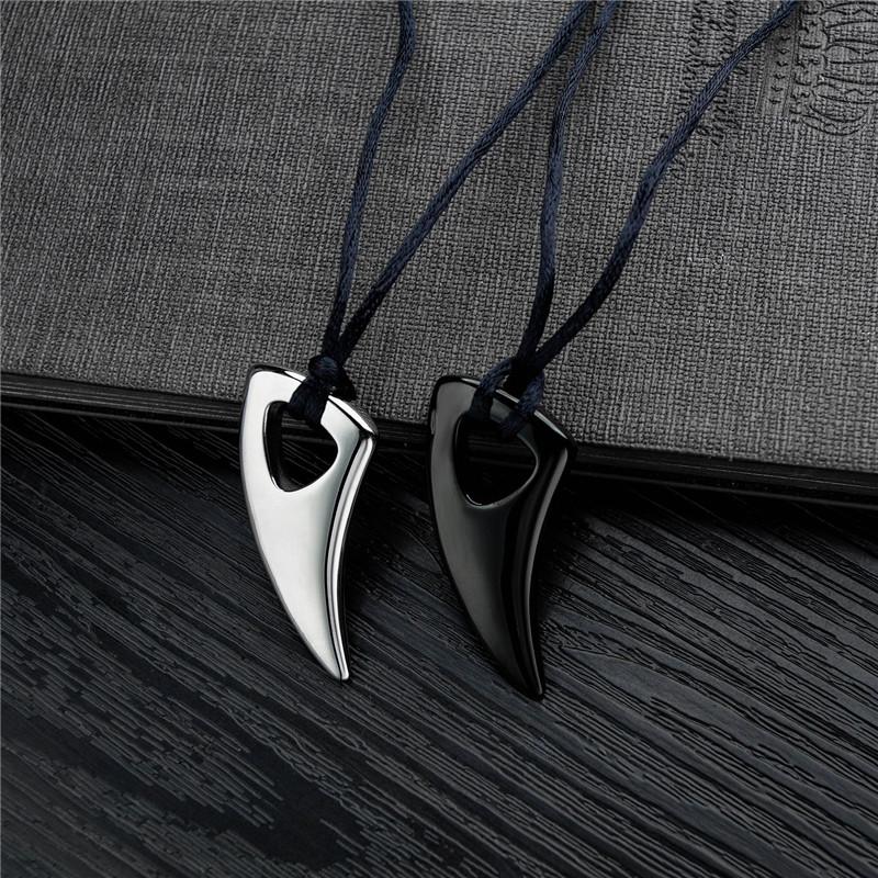 Drop Shipping Natural Black Obsidian Carving Wolf Head Amulet Pendant Necklace Obsidian Blessing Lucky Pendants Fashion Jewelry