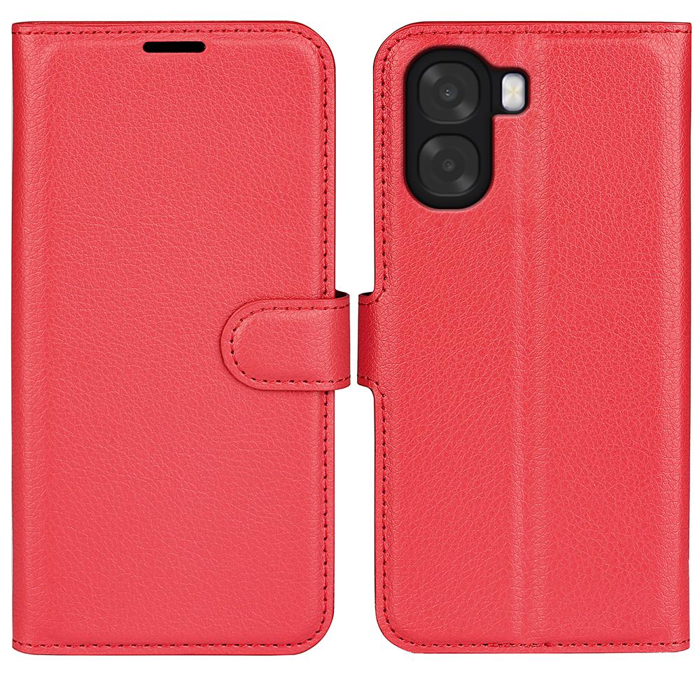 Phone Case For Oppo A6x 5G / A6x 4G Wallet Stand Litchi Texture Shockproof Leather Phone Cover
