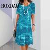 Sommer Geschwungenes Gestreiftes Kleid Damen Kurzarm Rundhals Tägliche Kleidung Lässiges Minikleid Elegante Partykleider Vestidos 2025 Neu