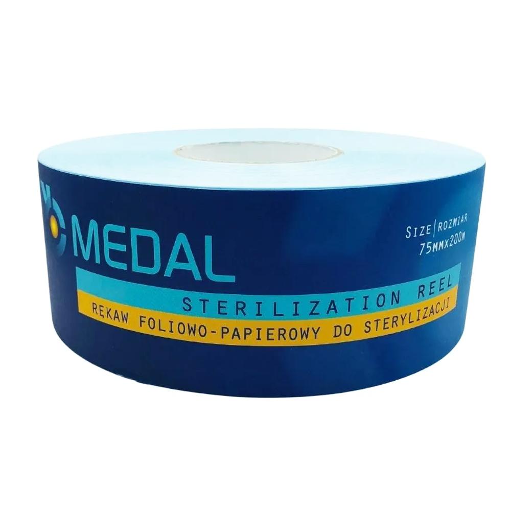 Steam Sterilization Sleeve 75mm X 200m Flat Paper-Foil 1 Roll