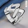 925 Sterling Silver Number 8 Geometric Ring Fashion Wedding Jewelry