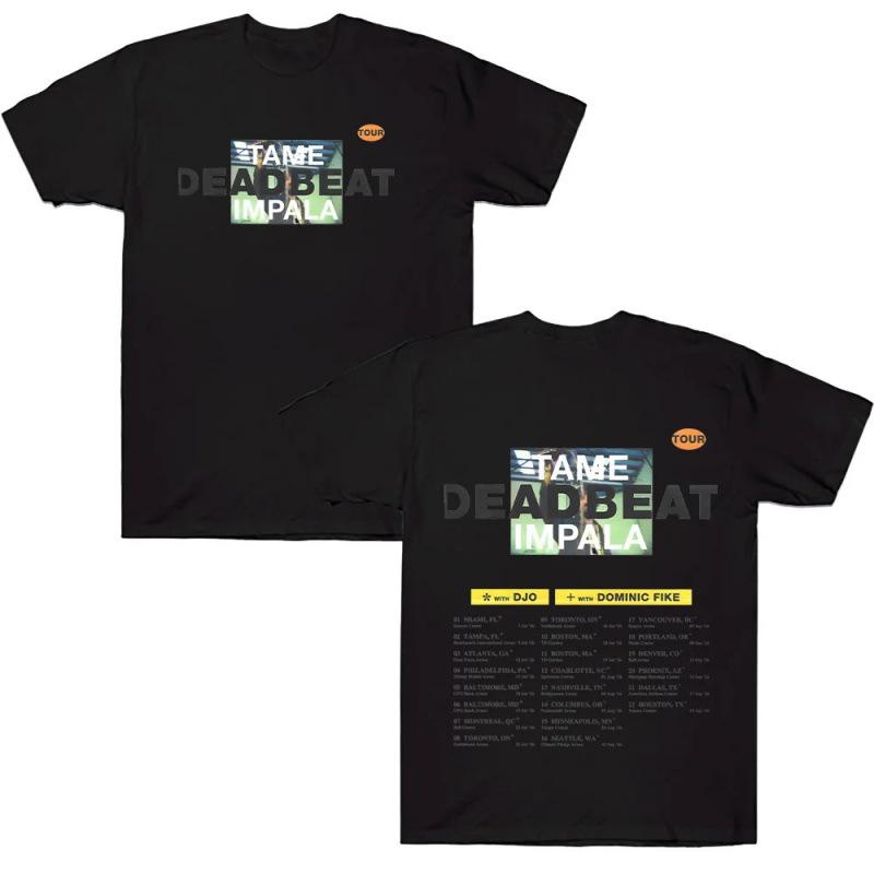 Fashion Women T-Shirt Tame Impala DEADBEAT Tour 2026 T-shirs Graphic P S чёрный