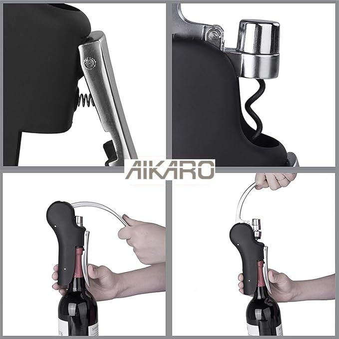 Cavatappi Manuale Compatto Verticale Cavatappi Acciaio Inossidabile Resistente Apribottiglie Strumento da Bar