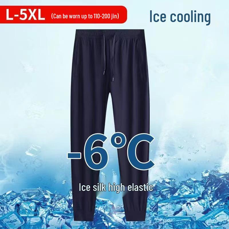 Herren Schnelltrocknende Eisseiden-Sporthose - Atmungsaktiv, Hochelastisch, mit Bündchen und auf Lager für den Sommer.