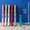 Soft Brush Fountain Pen with Refillable Cartridge for Calligraphy and Sutra Copying
